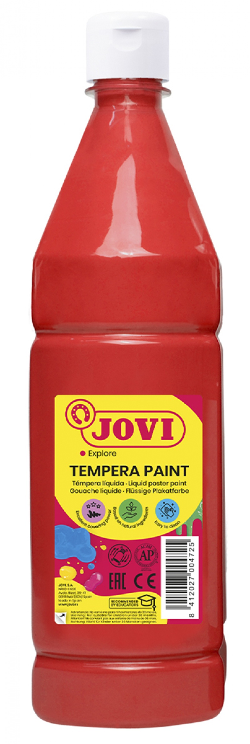 Farba plakatowa JOVI, 1000ml, czerwona, Plastyka, Artykuły szkolne