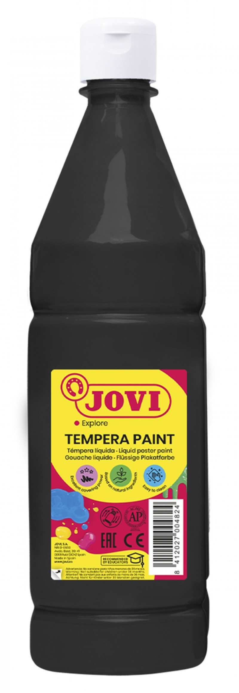 Farba plakatowa JOVI, 1000ml, czarna, Plastyka, Artykuły szkolne