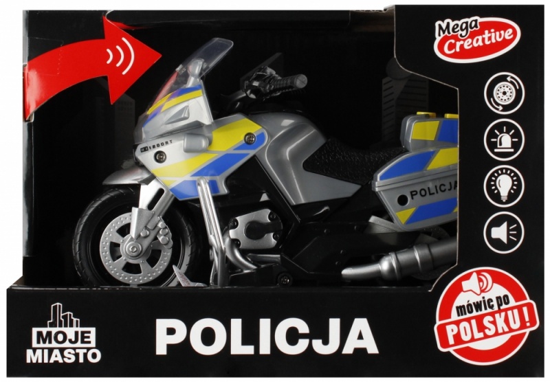 MOTOCYKL POLICJA B/O 21X15X11 MOJE M PLPLMC48, Pojazdy, Zabawki