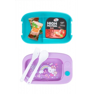 ŚNIADANI&Oacute;WKA MIL 1100 ml -PINK/BLUE PINK 1 /24/..., Śniadani&oacute;wki, Bidony i śniadani&oacute;wki