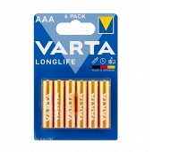 Baterie VARTA Longlife AAA LR03 Bli6, Baterie, akumulatory i ładowarki, Urządzenia biurowe