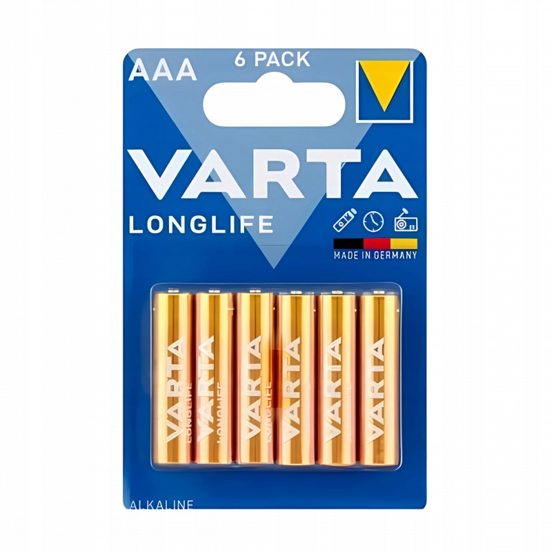 Baterie VARTA Longlife AAA LR03 Bli6, Baterie, akumulatory i ładowarki, Urządzenia biurowe