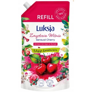LUKSJA MYDŁO W PŁYNIE 900ML.ZAPAS WIŚNIA, Mydła i dozowniki, Art. higieniczne i dozowniki