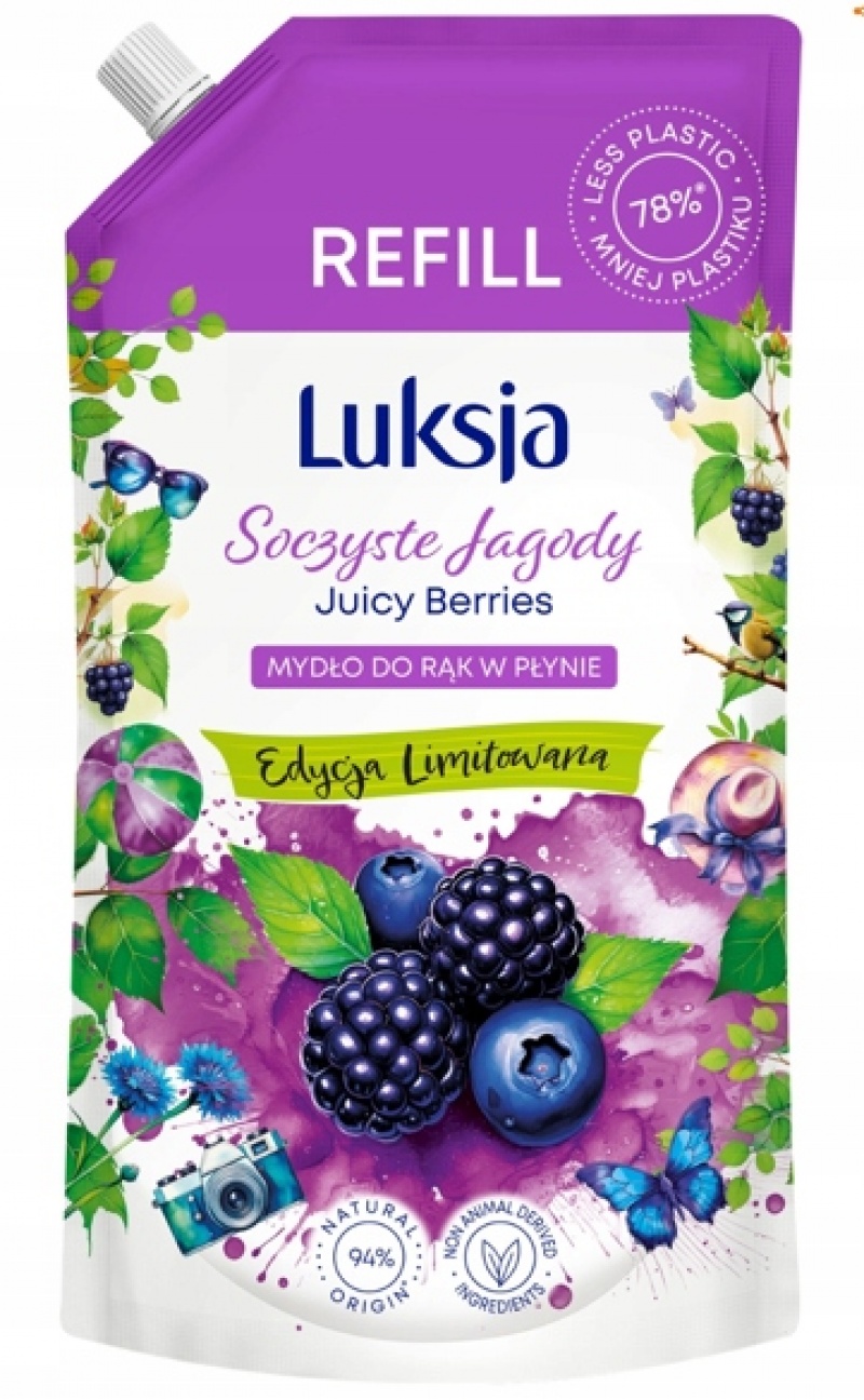 LUKSJA MYDŁO W PŁYNIE 900ML.ZAPAS SOCZYSTE JAGODY, Mydła i dozowniki, Art. higieniczne i dozowniki