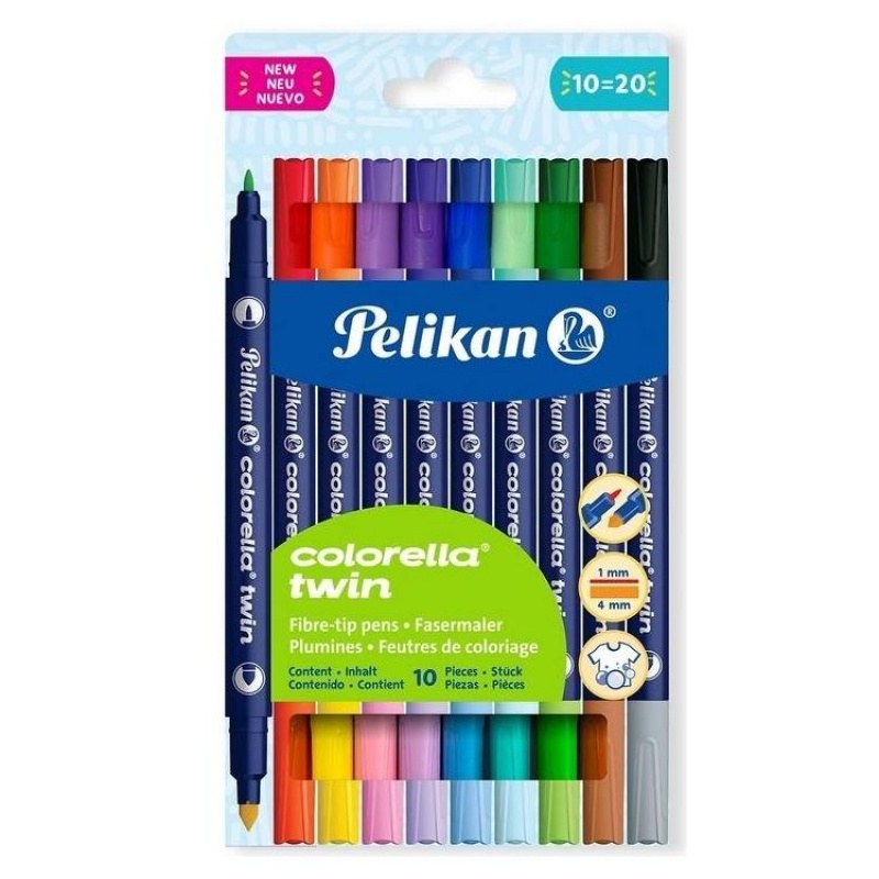 FLAMASTRY PELIKAN COLORELLA TWIN 10, Flamastry, Plastyka
