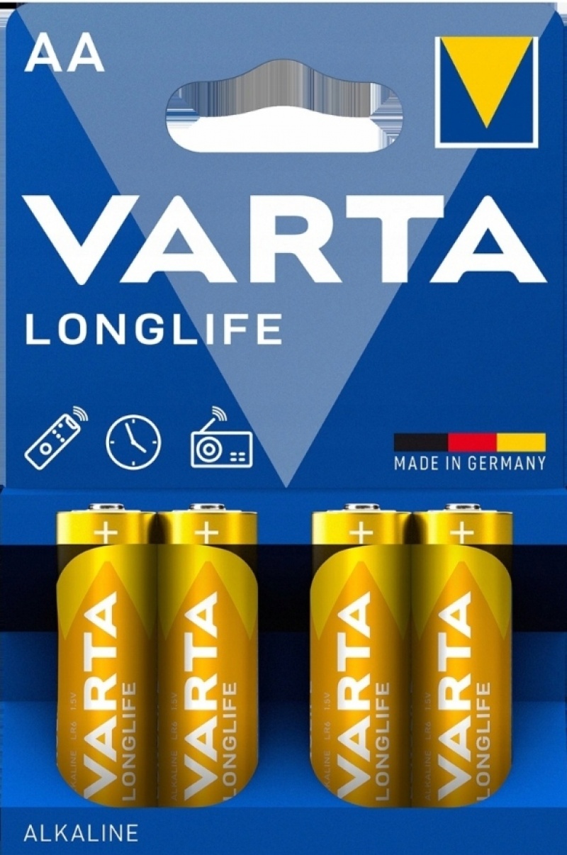 BATERIA ALKALICZNA VARTA LR6 LONGLIFE /4/, Baterie, akumulatory i ładowarki, Urządzenia biurowe