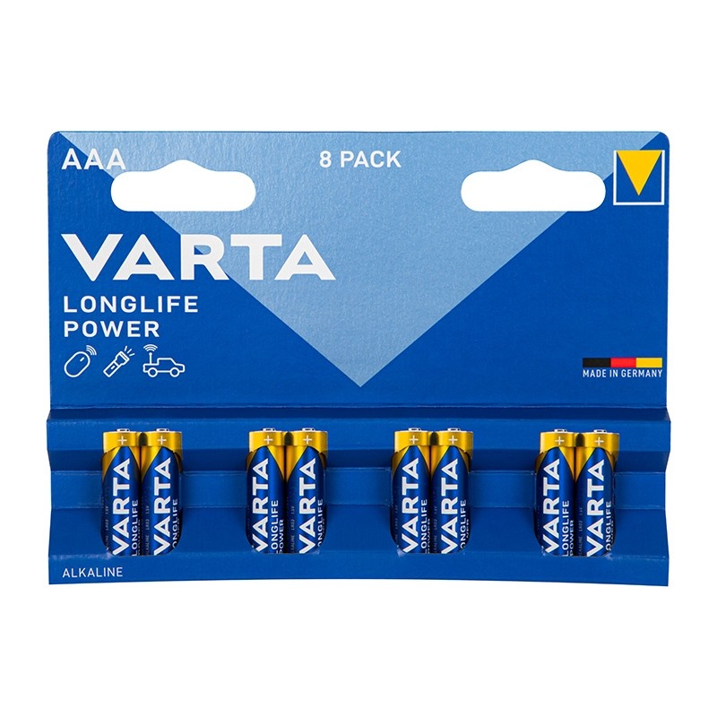 BATERIA ALKAL.LR3 LONGLIFE POWER VARTA /8szt/, Baterie, akumulatory i ładowarki, Urządzenia biurowe