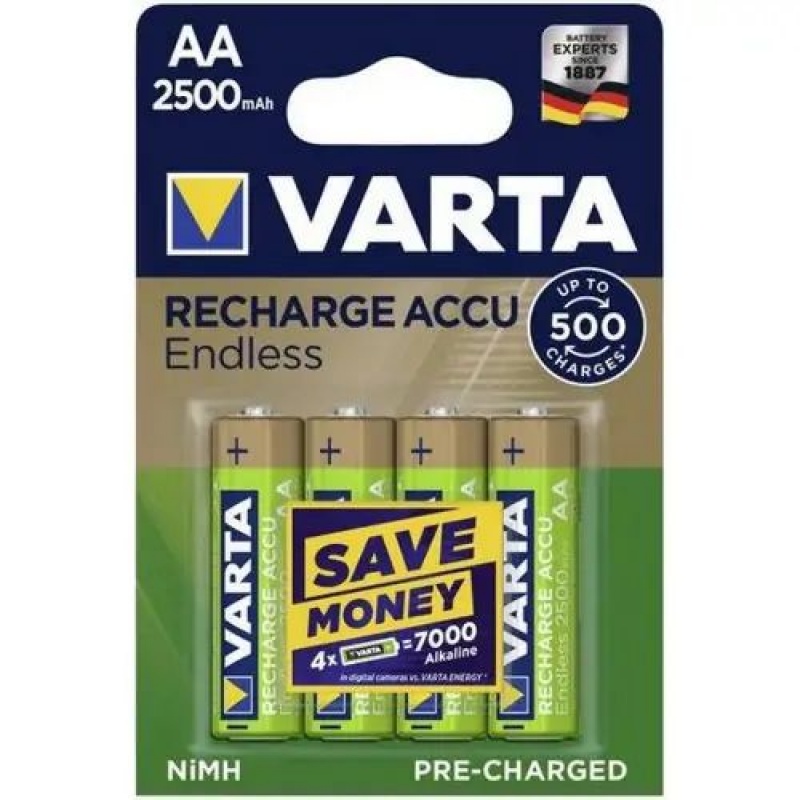 AKUMULATOREK VARTA ENDLESS HR6 2500mAh /4/, Baterie, akumulatory i ładowarki, Urządzenia biurowe
