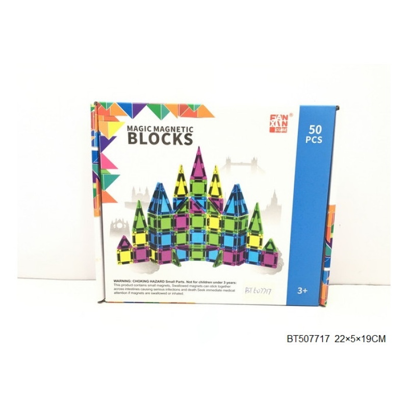 KLOCKI MAGNETYCZNE 50EL. 4077, Klocki, Zabawki