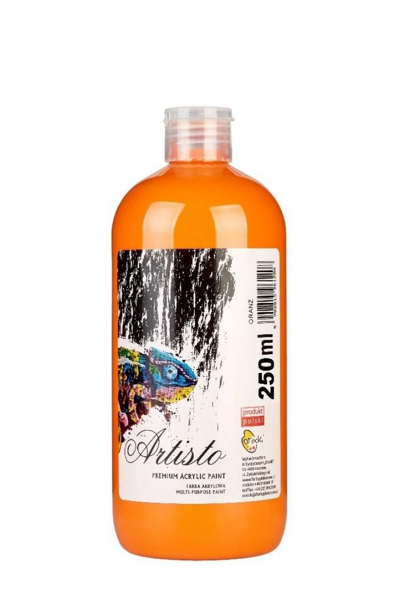 FARBA AKRYLOWA 250ml.SWEET COLOURS POMARAŃCZOWA, Farby, Plastyka