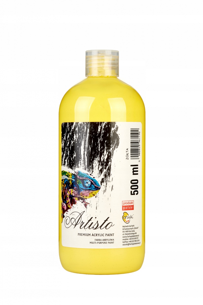 FARBA AKRYLOWA 500ml.SWEET COLOURS Ż&Oacute;ŁTA, Farby, Plastyka