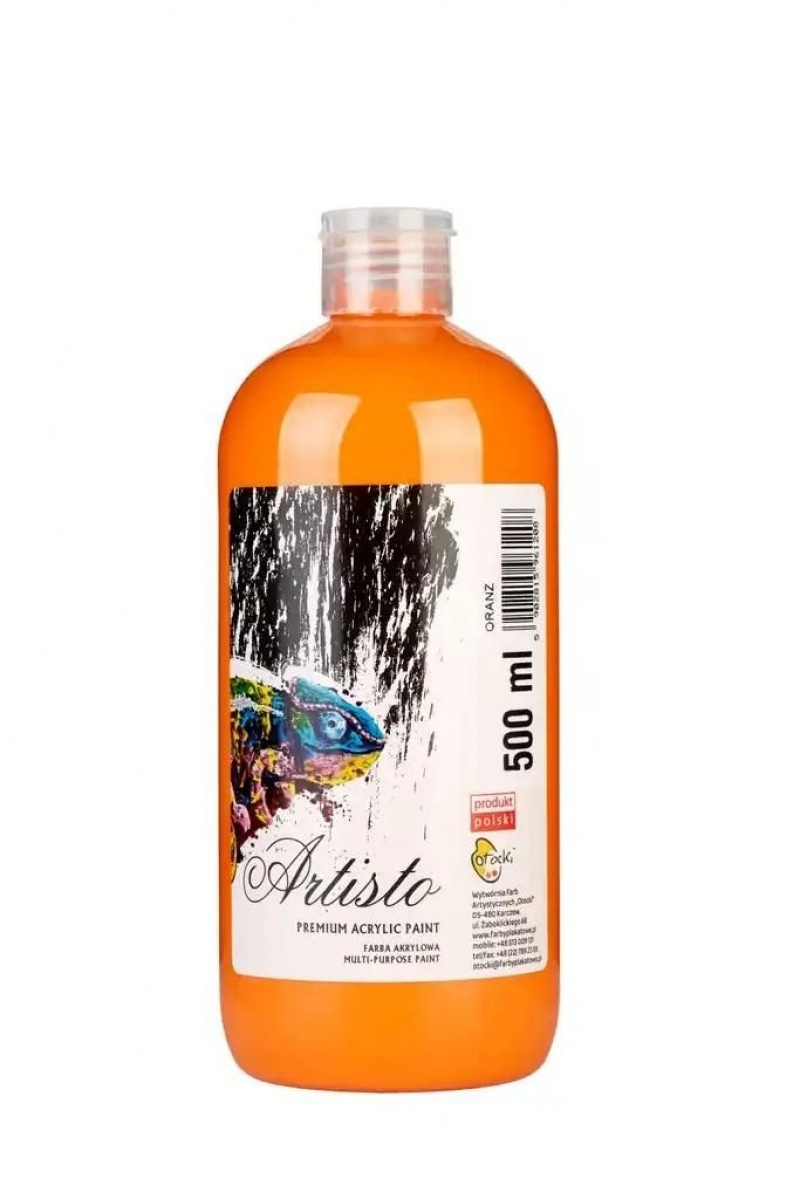FARBA AKRYLOWA 500ml.SWEET COLOURS POMARAŃCZOWA, Farby, Plastyka