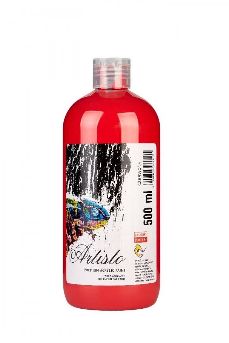FARBA AKRYLOWA 500ml.SWEET COLOURS CZERWONA, Farby, Plastyka