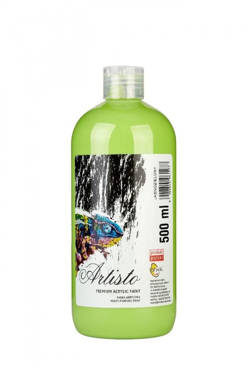 FARBA AKRYLOWA 500ml.SWEET COLOURS ZIELEŃ JASNA, Farby, Plastyka