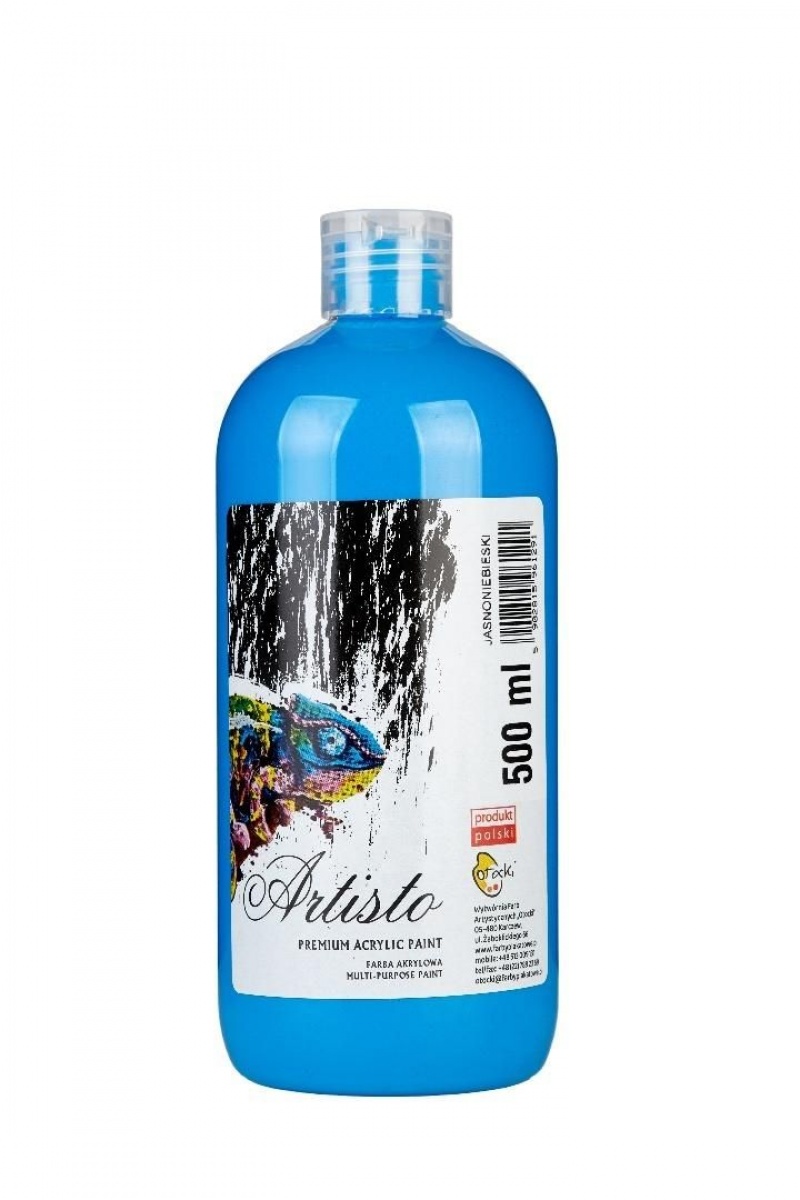 FARBA AKRYLOWA 500ml.SWEET COLOURS J.NIEBIESKA, Farby, Plastyka