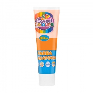 FARBA PLAKATOWA TUBA 30ML.SWEET COLOURS POMARAŃCZ., Farby, Plastyka