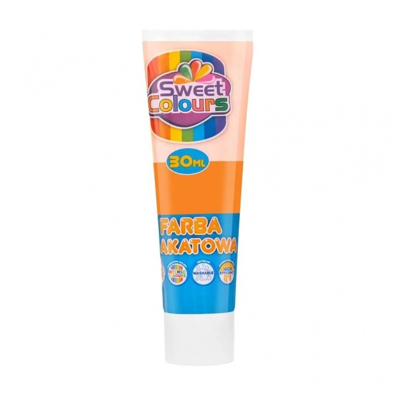 FARBA PLAKATOWA TUBA 30ML.SWEET COLOURS POMARAŃCZ., Farby, Plastyka