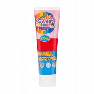 FARBA PLAKATOWA TUBA 30ML.SWEET COLOURS CZERWIEŃ, Farby, Plastyka