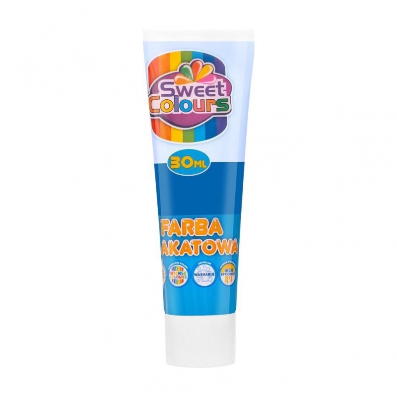 FARBA PLAKATOWA TUBA 30ML.SWEET COLOURS NIEBIESKA, Farby, Plastyka