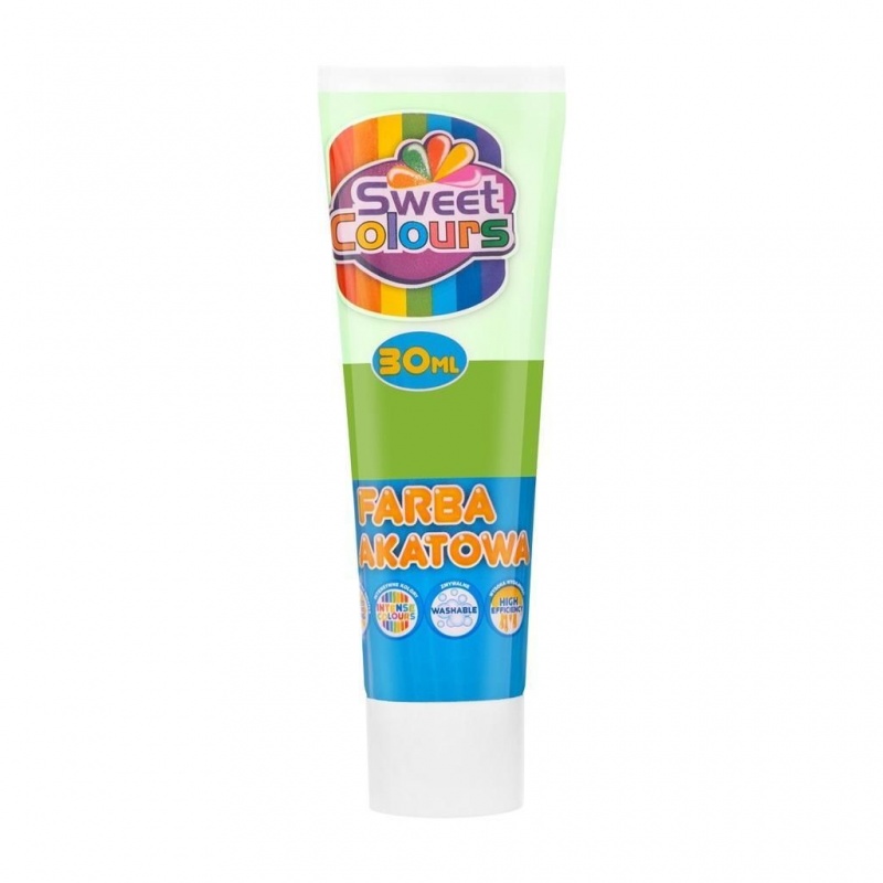 FARBA PLAKATOWA TUBA 30ML.SWEET COLOURS J. ZIELEŃ, Farby, Plastyka
