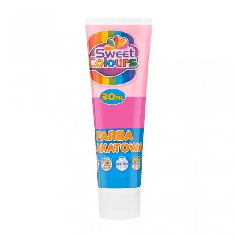 FARBA PLAKATOWA TUBA 30ML.SWEET COLOURS R&Oacute;ŻOWA, Farby, Plastyka