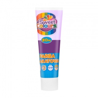 FARBA PLAKATOWA TUBA 30ML.SWEET COLOURS FIOLETOWA, Farby, Plastyka