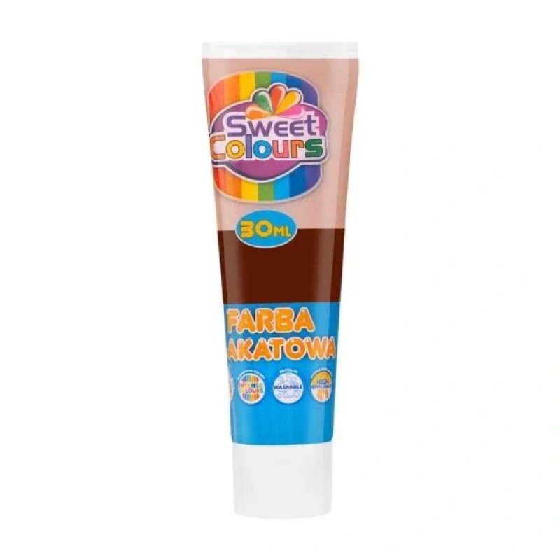 FARBA PLAKATOWA TUBA 30ML.SWEET COLOURS BRĄZOWA, Farby, Plastyka