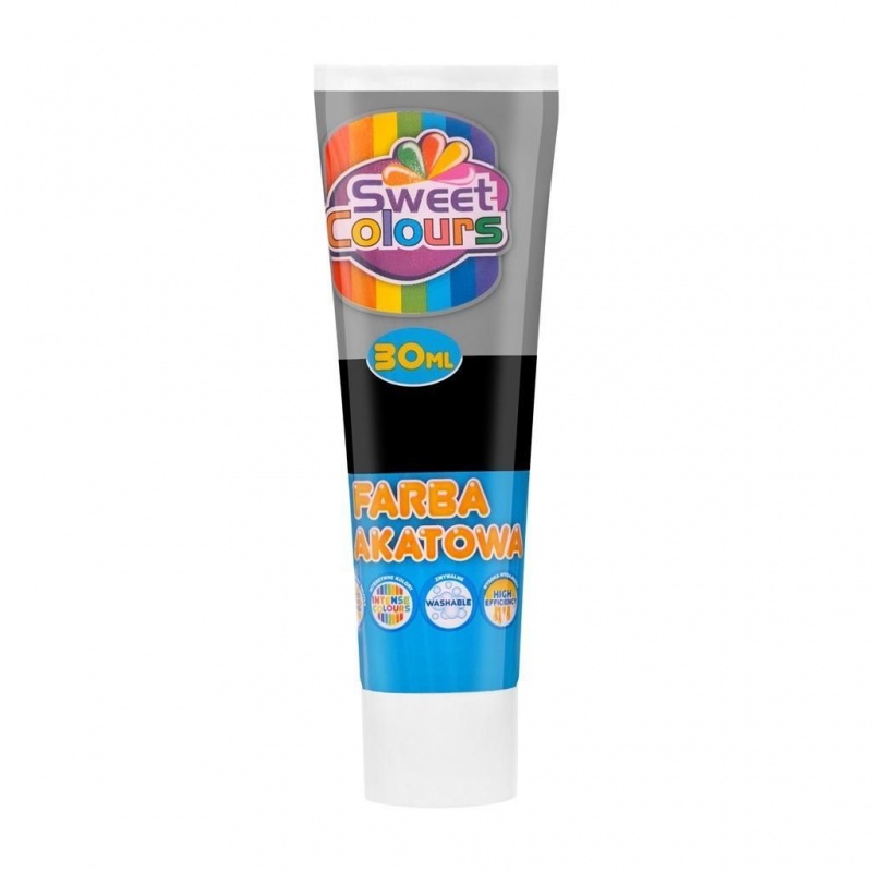 FARBA PLAKATOWA TUBA 30ML.SWEET COLOURS CZARNA, Farby, Plastyka