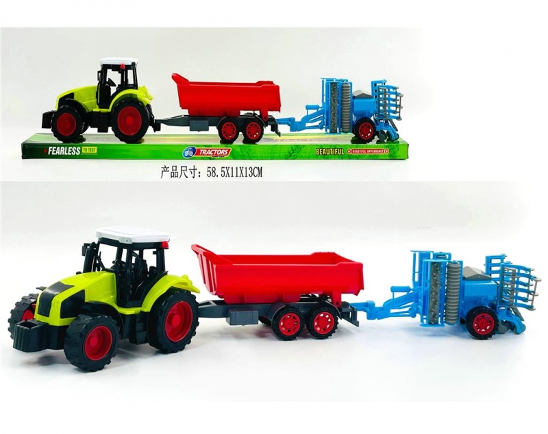 TRAKTOR Z MASZYNĄ ROLNICZĄ 666-158C IMP, Pojazdy, Zabawki