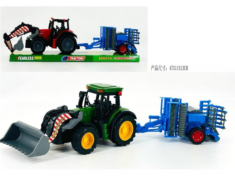 TRAKTOR Z MASZYNĄ ROLNICZĄ I TUREM 666-332C IMP, Pojazdy, Zabawki