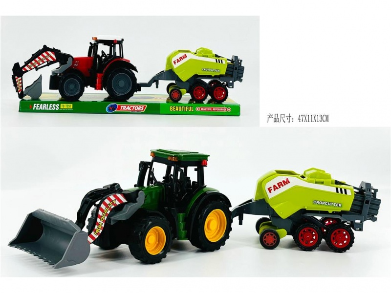 TRAKTOR Z MASZYNĄ ROLNICZĄ I TUREM 666-336A IMP, Pojazdy, Zabawki