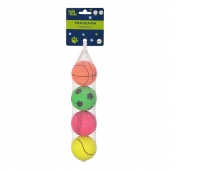 ZAB DLA PSA PILKA 4SZT 6CM MIX TRIK SIAT 1/24, Akcesoria dla zwierząt, Zabawki