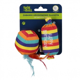 ZAB DLA KOTA URODZINOWA 2SZT 10CM/13CM TRIK 48, Akcesoria dla zwierząt, Zabawki