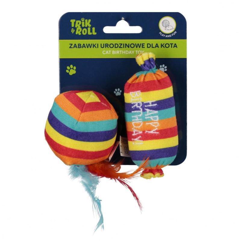 ZAB DLA KOTA URODZINOWA 2SZT 10CM/13CM TRIK 48, Akcesoria dla zwierząt, Zabawki