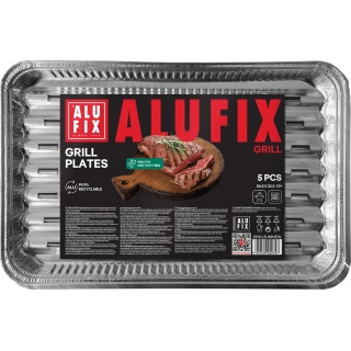 Tacki grillowe ALUFIX Fix-Grill, aluminiowe, prostokątne, 5 szt., Inne, Artykuły higieniczne i dozowniki