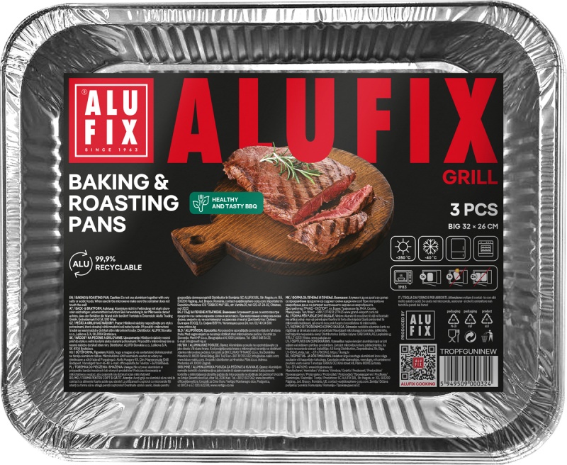 Formy do pieczenia i smażenia ALUFIX Fix-Grill, aluminiowe, duże, 3 szt., Inne, Artykuły higieniczne i dozowniki
