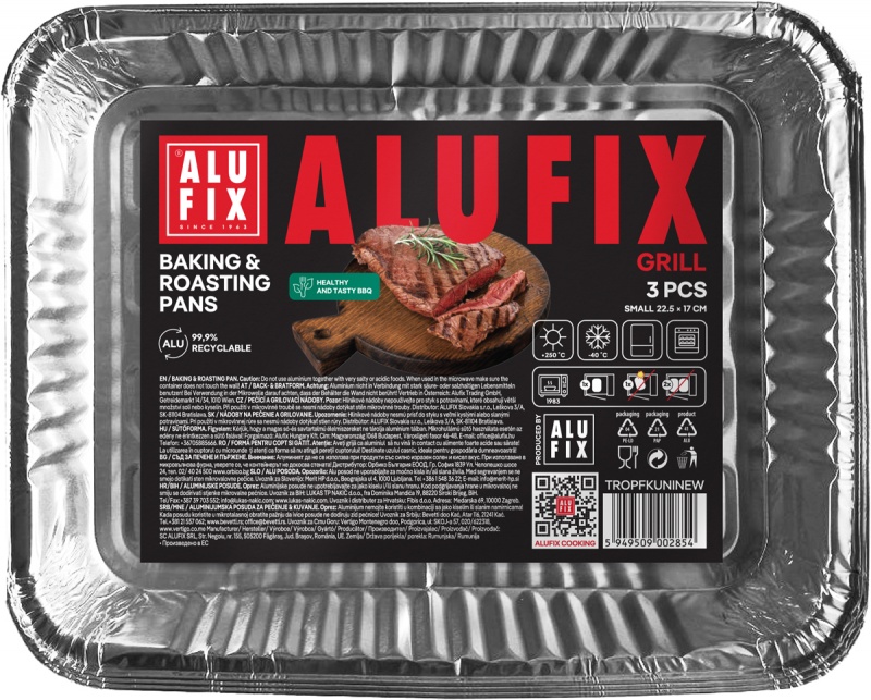 Formy do pieczenia i smażenia ALUFIX Fix-Grill, aluminiowe, małe, 3 szt., Inne, Artykuły higieniczne i dozowniki