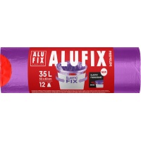 Worki na śmieci ALUFIX Elastic Fix, LDPE, 53x60cm, 35l, 12 szt., fioletowe