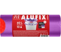Garbage bags ALUFIX Elastic Fix, LDPE, 64x70cm, 60l, 10 pcs, purple