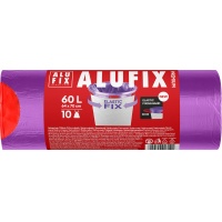 Worki na śmieci ALUFIX Elastic Fix, LDPE, 64x70cm, 60l, 10 szt., fioletowe