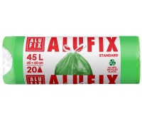 Garbage bags ALUFIX, drawstring, HDPE, 60x60cm, 45l, 20 pcs, green