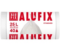 Worki na śmieci ALUFIX, HDPE, 45x50cm, 25l, 40 szt., białe, Worki, Artykuły higieniczne i dozowniki