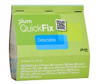 Plastry wykrywalne PLUM QuickFix Detectable, wkład, 45 szt., niebieskie, Apteczki, Ochrona indywidualna