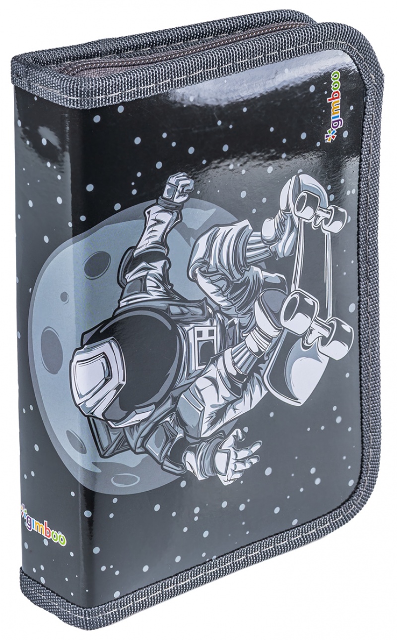 Pi&oacute;rnik szkolny GIMBOO, z wyposażeniem, 1 komora, 1 przekładka, Astronaut, czarny, Pi&oacute;rniki, Artykuły szkolne