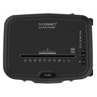 Niszczarka Q-CONNECT Q120, z automatycznym podajnikiem, czarna, Niszczarki, Urządzenia i maszyny biurowe