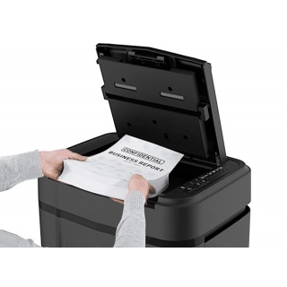 Niszczarka Q-CONNECT Q120, z automatycznym podajnikiem, czarna, Niszczarki, Urządzenia i maszyny biurowe