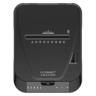 Niszczarka Q-CONNECT Q180, z automatycznym podajnikiem, czarna, Niszczarki, Urządzenia i maszyny biurowe