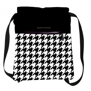 WORKO-PLECAK BLACK&WHITE PEPITKA, Worki, Tekstylia