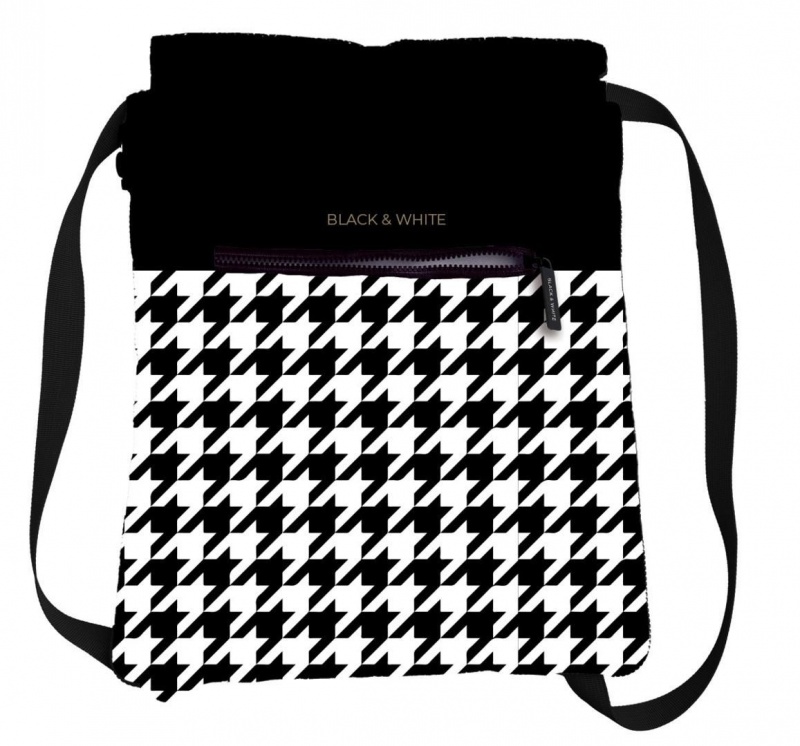 WORKO-PLECAK BLACK&WHITE PEPITKA, Worki, Tekstylia