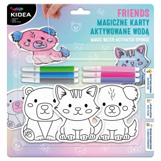 MAGICZNE KARTY AKTYWOWANE WODĄ FRIENDS KIDEA, Zestawy kreatywne, Art. kreatywne